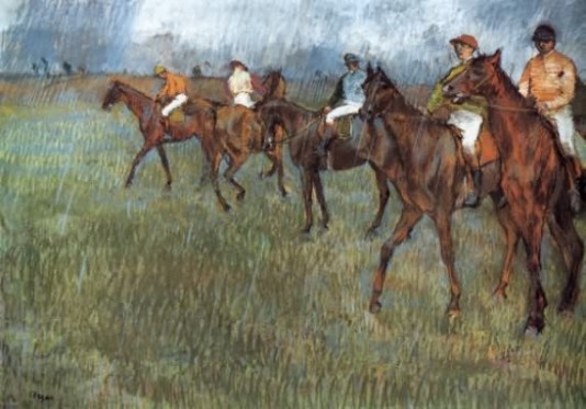 Jockeys in the Rain - 1886 by Edgar Degas - Click Image to Close